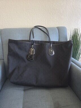Gucci Black GG Canvas and Patent Leather Jolie Tote Bag Large